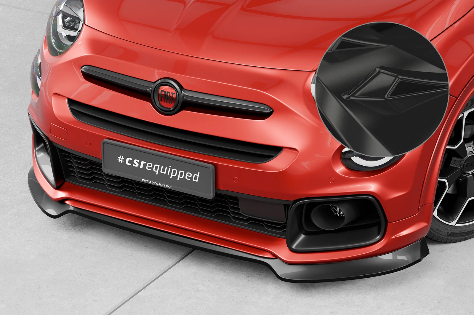 Voorspoiler Fiat 500X Sport glans zwart