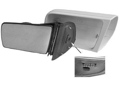 spiegel, bol glas, elektr verstelb, verwarmd, met kap, 5 pins, r