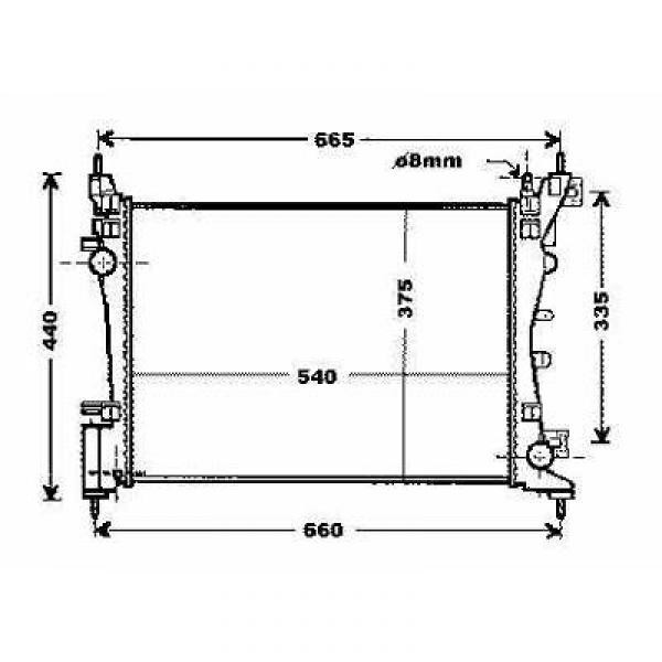 Radiator NEMO/BIPPER/FIORINO 07->> 540x375 1.4I-8V +/-AC