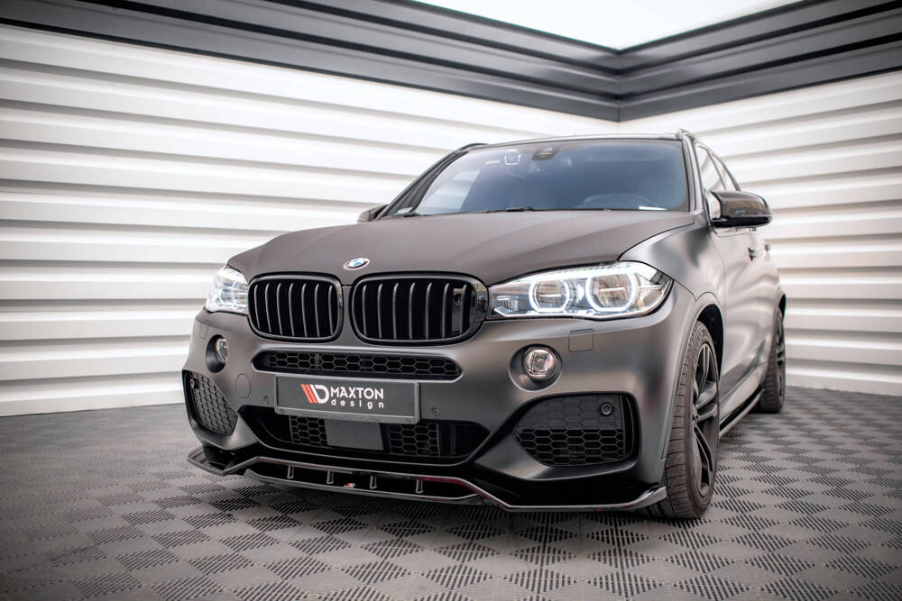 Voorspoiler V.2 BMW X5 F15 M Pakket Maxton Glans Zwart