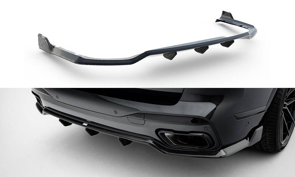 Carbon Fiber Achter Diffuser BMW X7 M-Pack G07 Facelift Maxton Glanzend zwart
