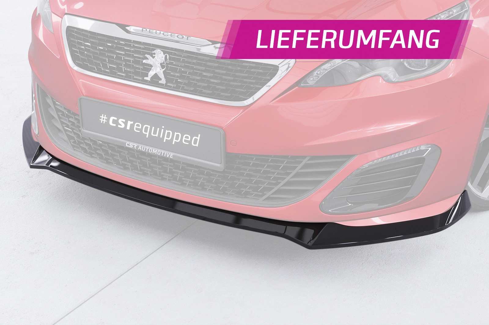 Voorspoiler Peugeot 308 GTi glans zwart