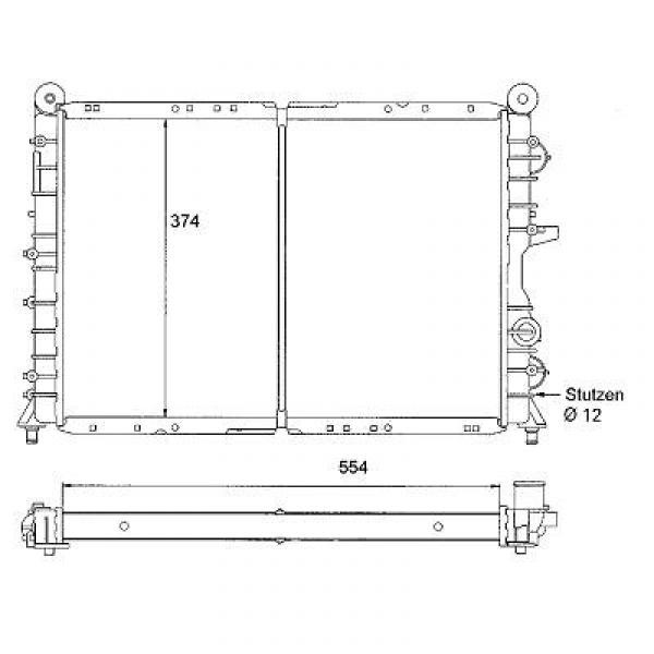 Radiator TIPO/TEMPRA/DEDRA 94->> 554x374x31 1.9 TD -AC