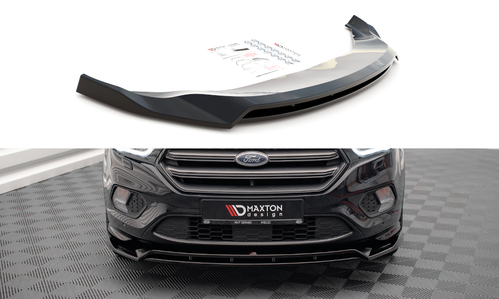 Voorspoiler V.1 Ford Escape ST-Line MK3 Maxton Glans Zwart