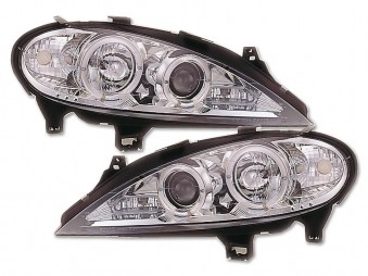 Faros Renault megane 97-02 Angel Eyes cromo