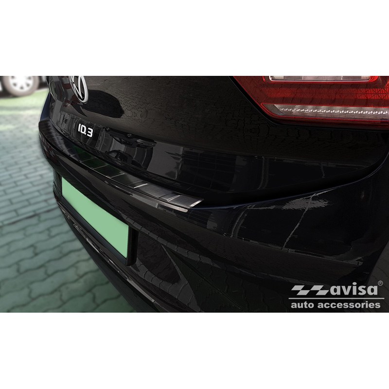 Zwart RVS Achterbumperprotector  Volkswagen ID.3 2020-2023 & FL 2023- 'Ribs'