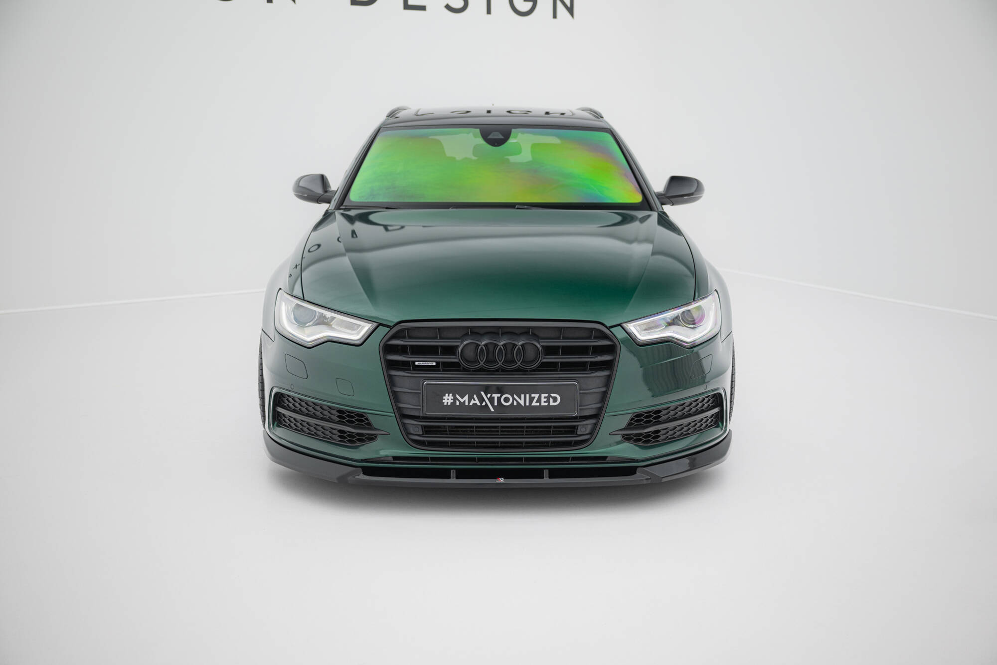 Voorspoiler V.3 Audi A6 S-line / S6 C7 Maxton Glanzend zwart