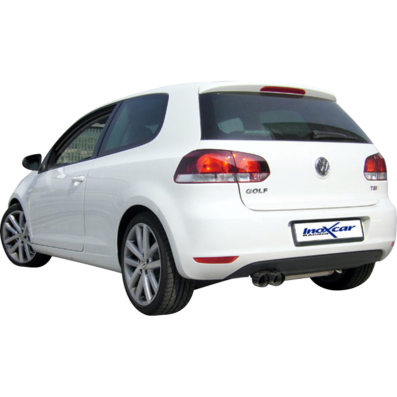 100% RVS Sportuitlaat  Volkswagen Golf VI 1.4TSi (160pk) 2008- 2x80mm Racing