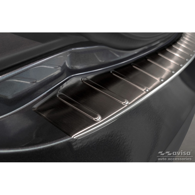 Zwart RVS Achterbumperprotector  Tesla Model S 2012- 'Ribs'