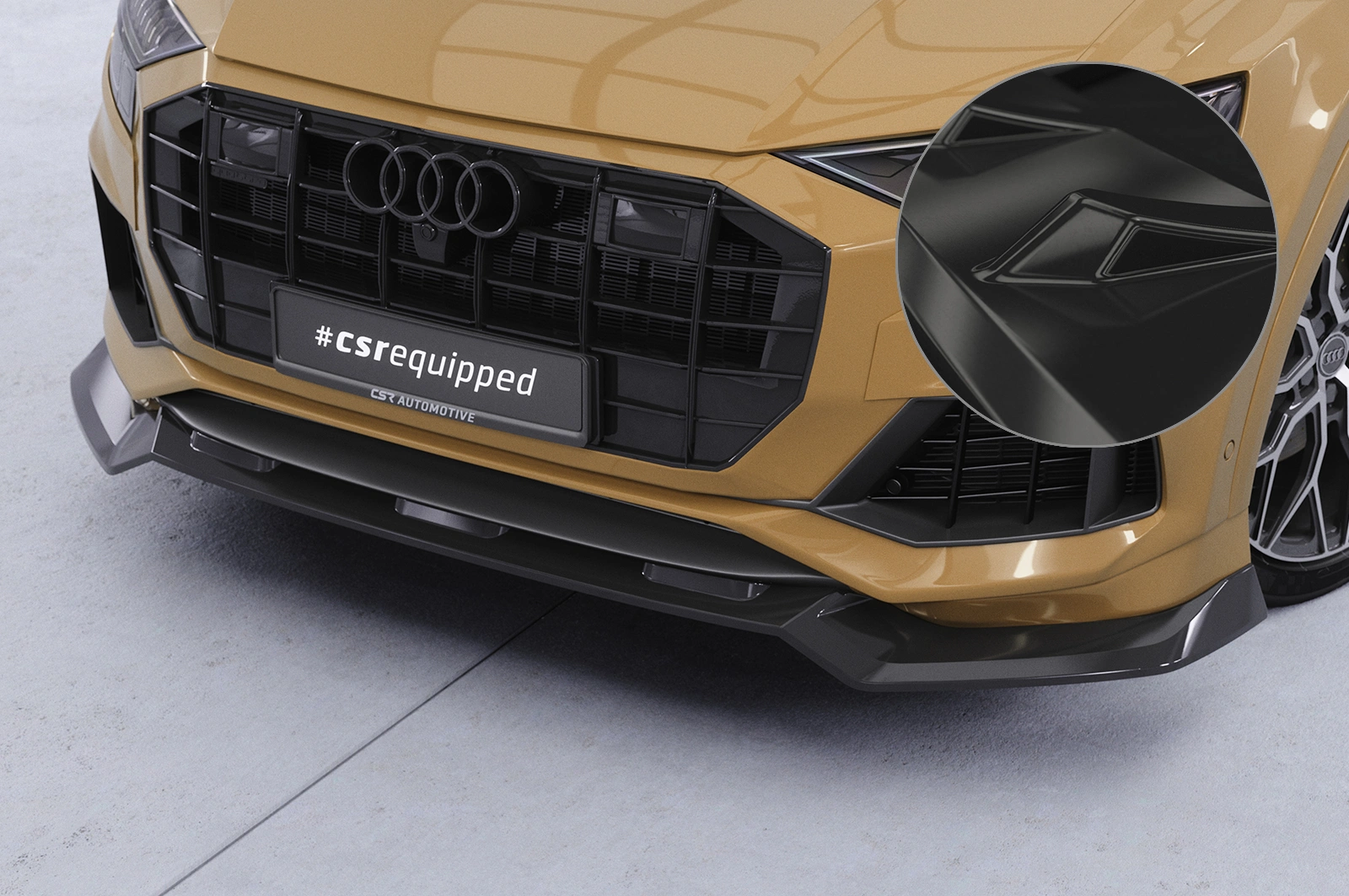 Voorspoiler Audi Q8 4M glans zwart