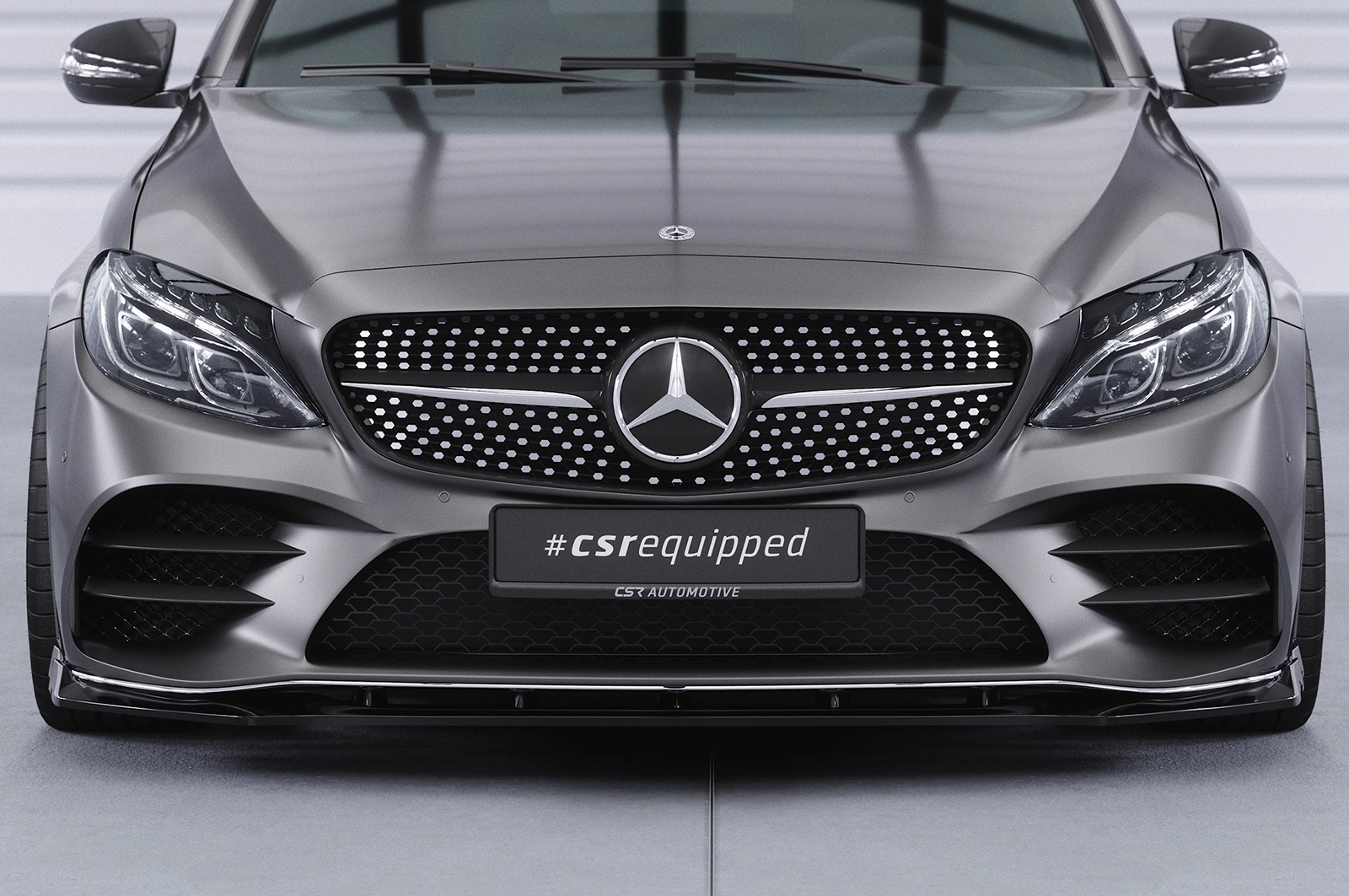 Voorspoiler Mercedes-Benz C-Klasse W205 AMG-Line Glans Zwart (03/2018–2021) CSR