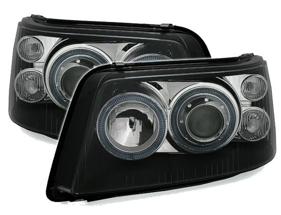 Faros VW T5 Angel Eyes negro