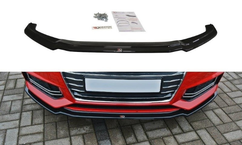 Voorspoiler Audi S4 / A4 S-Line B9 V.1 Glanzend Zwart