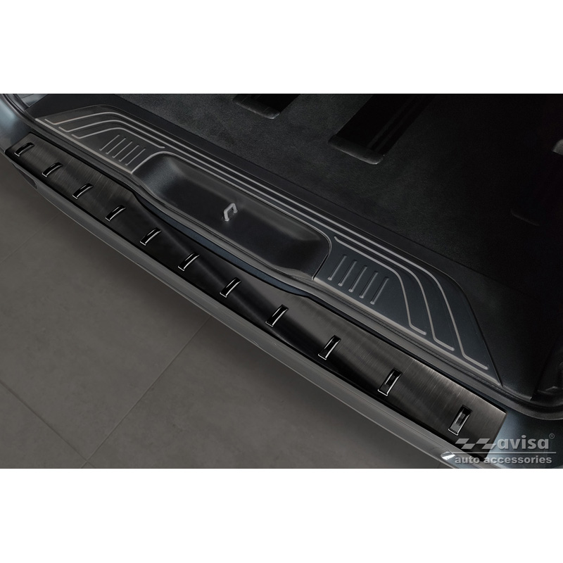 Zwart RVS Achterbumperprotector  Mercedes Vito / V-Klasse 2014-2019 & Facelift 2019- (achterklep) 'STRONG EDITION'