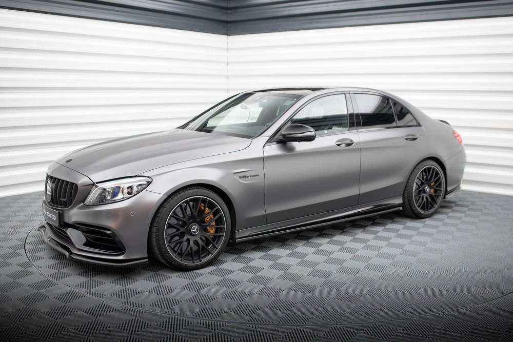 Zijskirts Mercedes AMG C63 Sedan / Estate FL Maxton Glans Zwart
