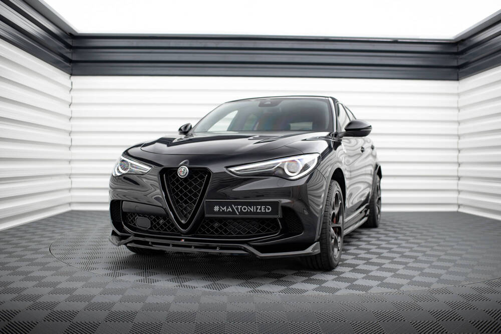 Voorspoiler Alfa Romeo Stelvio Quadrifoglio Maxton Glans Zwart