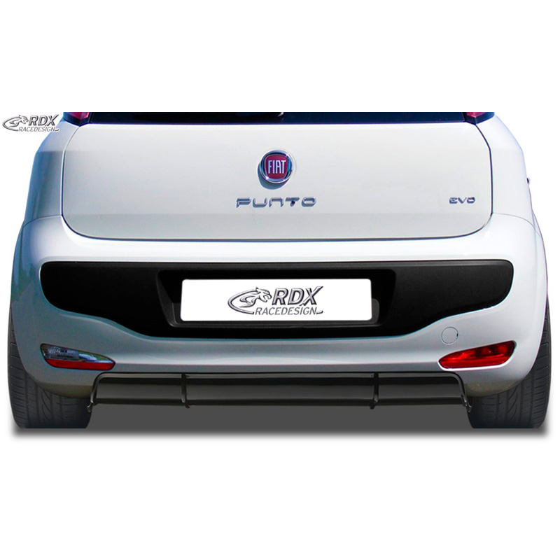 Achterskirt 'Diffusor'  Fiat Punto Evo 2009- (ABS zwart glanzend)