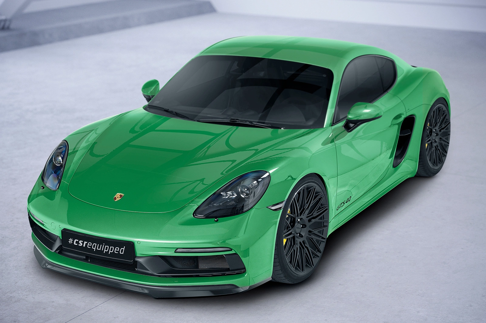 Voorspoiler Porsche 718 Cayman/Boxster GTS 4.0 (982) glans zwart