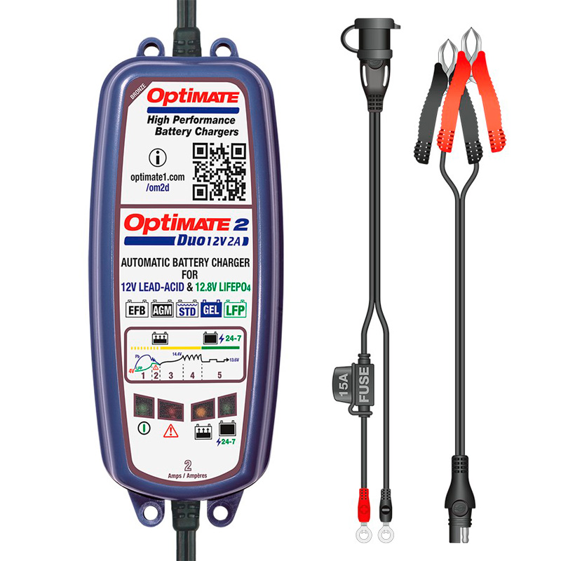 Optimate 2 DUO - 5-staps 12V/12,8V 2A acculader-onderhouder