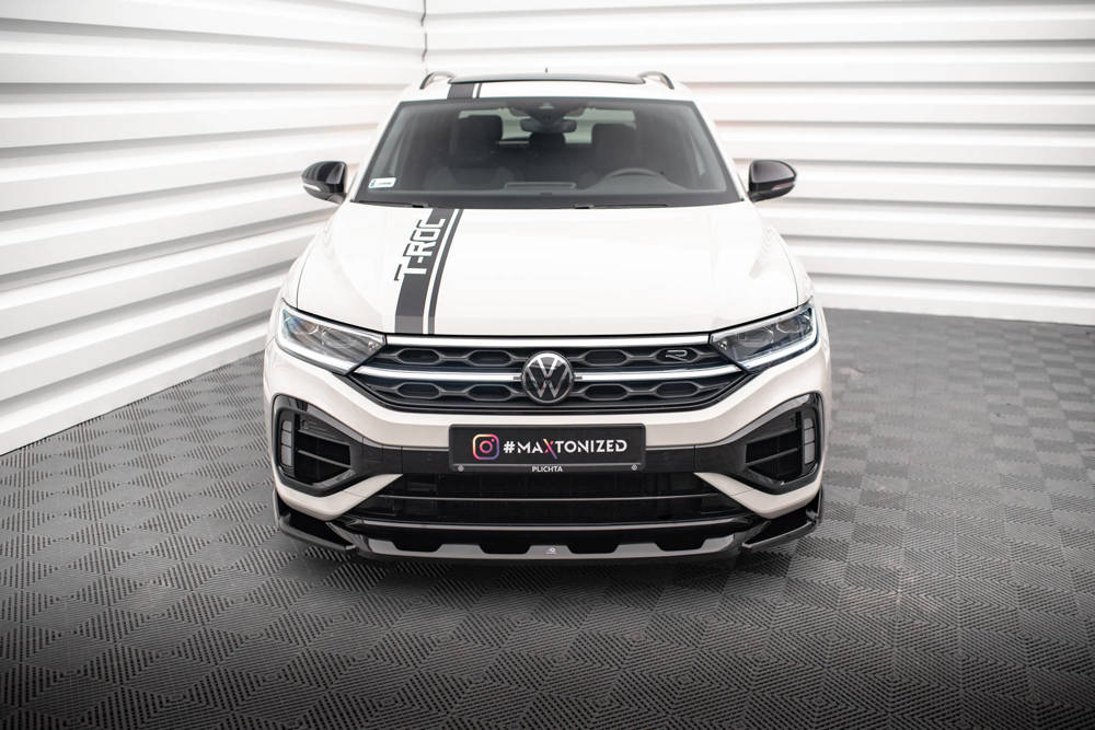 Voorspoiler V.2 Volkswagen T-Roc R FL Maxton Glans Zwart