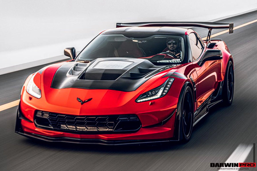 Corvette C7 Z06 Grandsport Carbon Fiber Voorspoiler met Canards 2013-2019