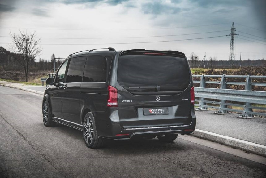 Achter zijskirts Mercedes V-Klasse W447 AMG-Line Maxton Design glans zwart v.2