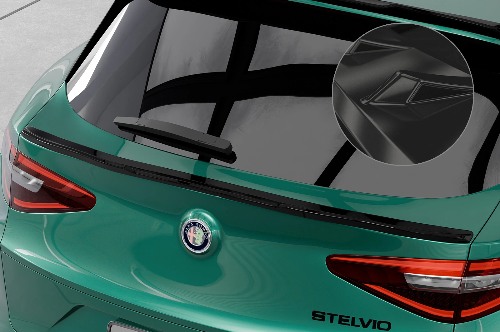 Achterspoiler Alfa Romeo Stelvio glans zwart