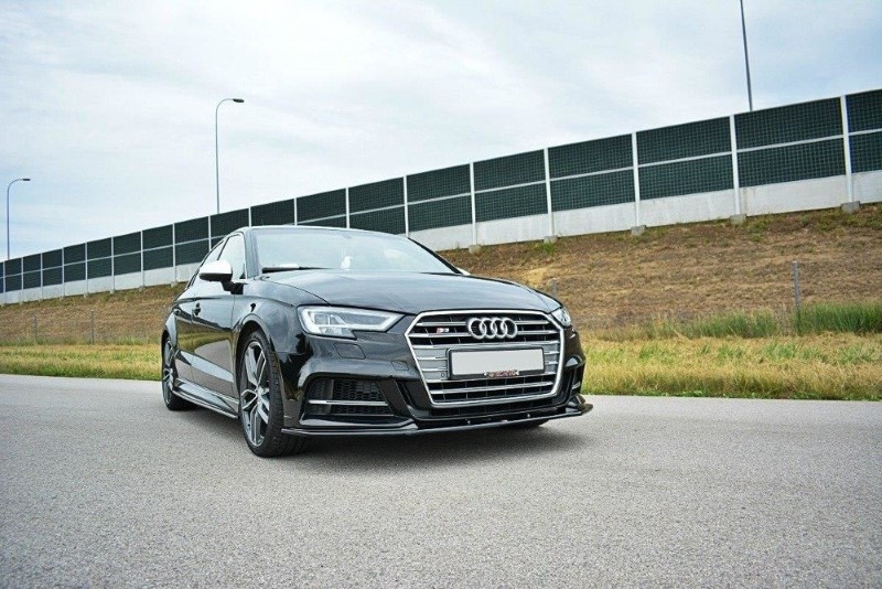 Voorspoiler V.1 Audi S3 / A3 S-Line 8V FL Glanzend zwart
