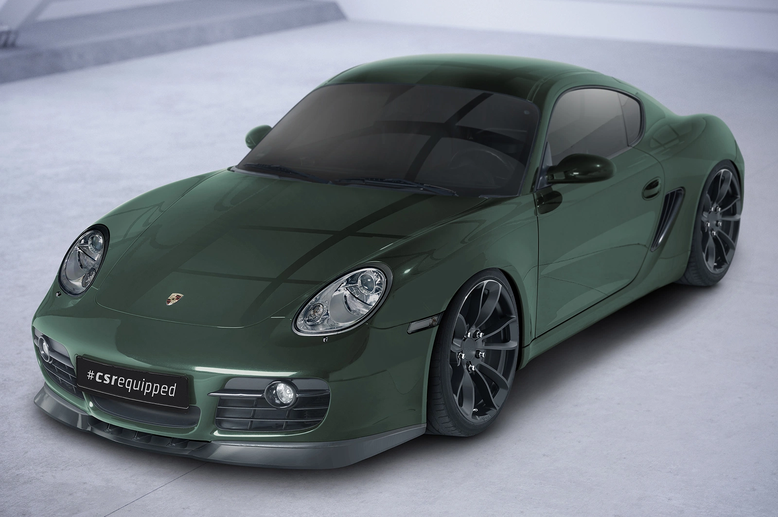 Voorspoiler Porsche 987c Cayman 2005-2009 (voor Facelift) Glans Zwart – CSR
