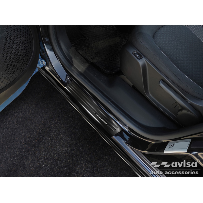 Zwart RVS Instaplijsten  Smart ForFour (W453) 2014-2020 & FL 2020- incl. EQ 'Special Edition' - 4-delig