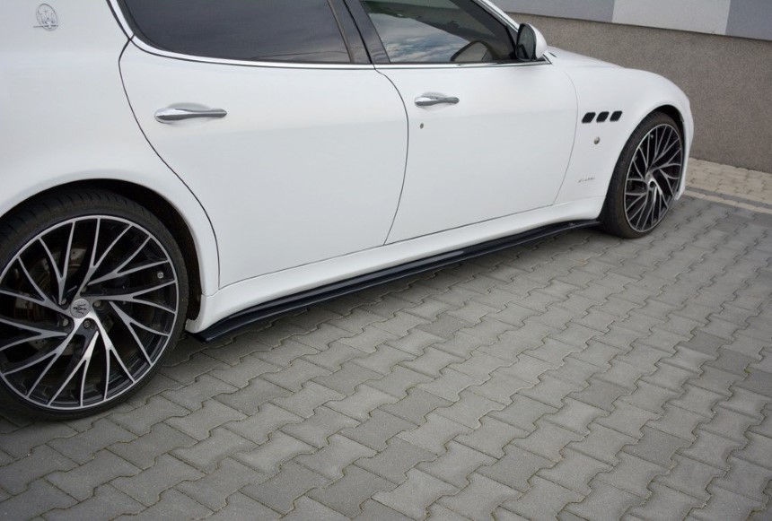 Zijskirts Maserati Quattroporte MK5 Maxton Design Glans zwart