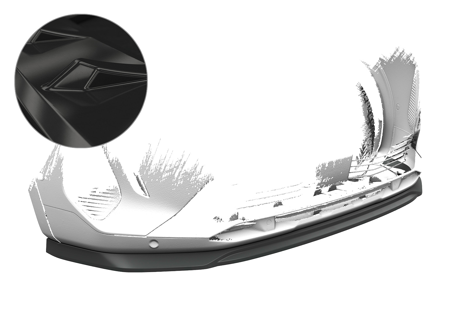 Voorspoiler Peugeot 5008 CSR glans Zwart