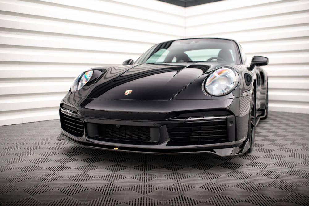 Voorspoiler Porsche 911 Turbo S 992 Maxton Glans Zwart