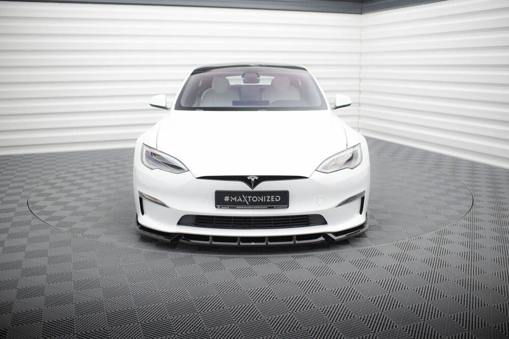Voorspoiler Tesla Model S Plaid Gloss-Black V1