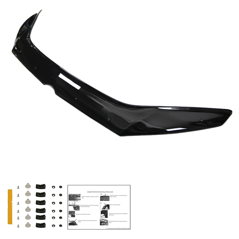 Motorkapbeschermer (steenslagcover)  Volkswagen Caddy MK3 Facelift 2010-2015 - Glanzend zwart