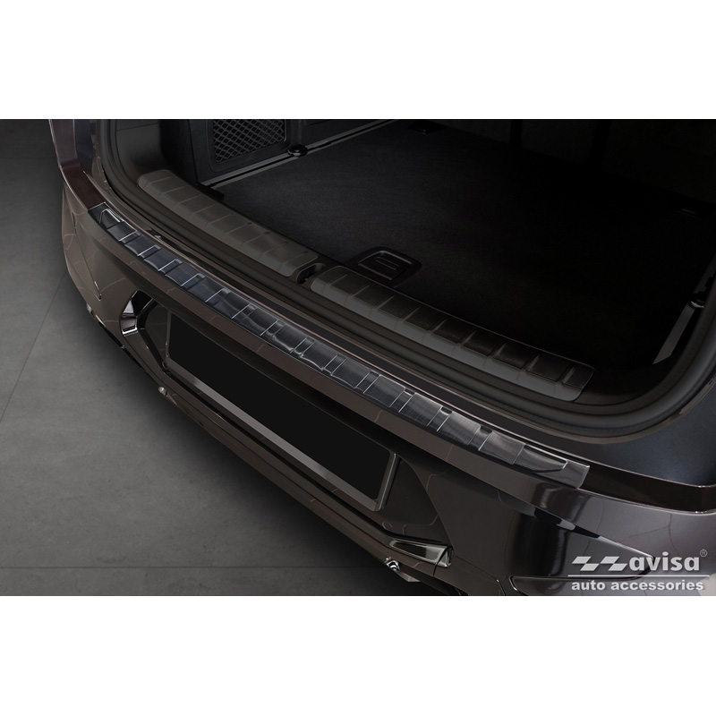 Zwart RVS Achterbumperprotector  BMW X4 G02/F98 M Competition Facelift 2021- 'Ribs'