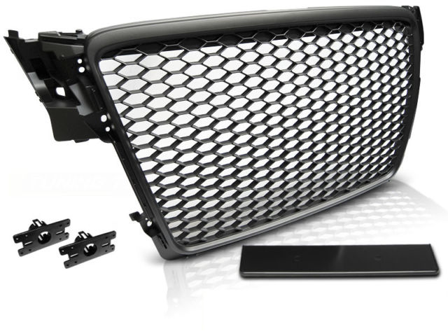 Grille Audi A4 B8 (2007-2012) RS Design Piano Black Embleemloos