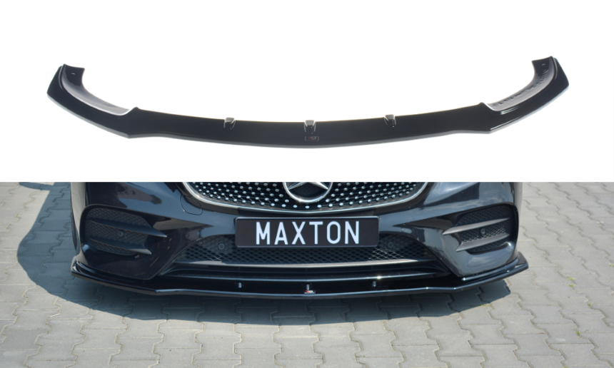 Voorspoiler Mercedes E W213 Coupé AMG-Line Maxton Design glans zwart V.1