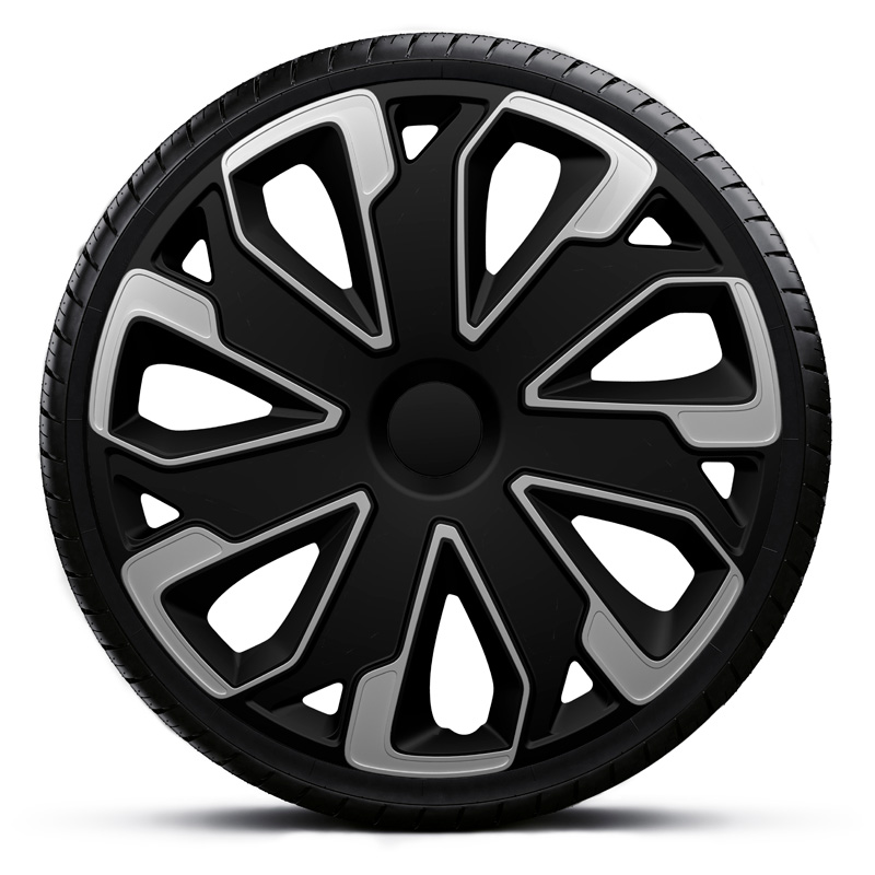 4-Delige Wieldoppenset Ultimo 13-inch zilver/zwart