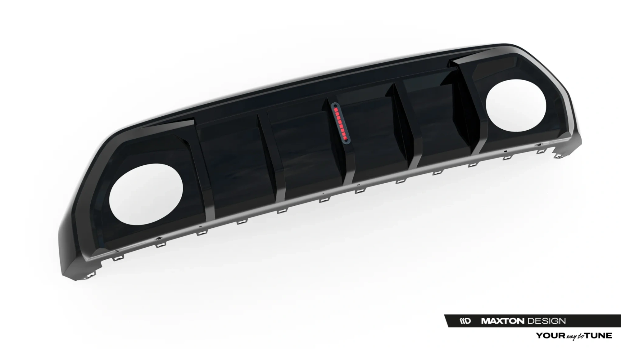 Diffuser Audi RS3 Sedan 8Y Facelift Maxton Glans Zwart met LED