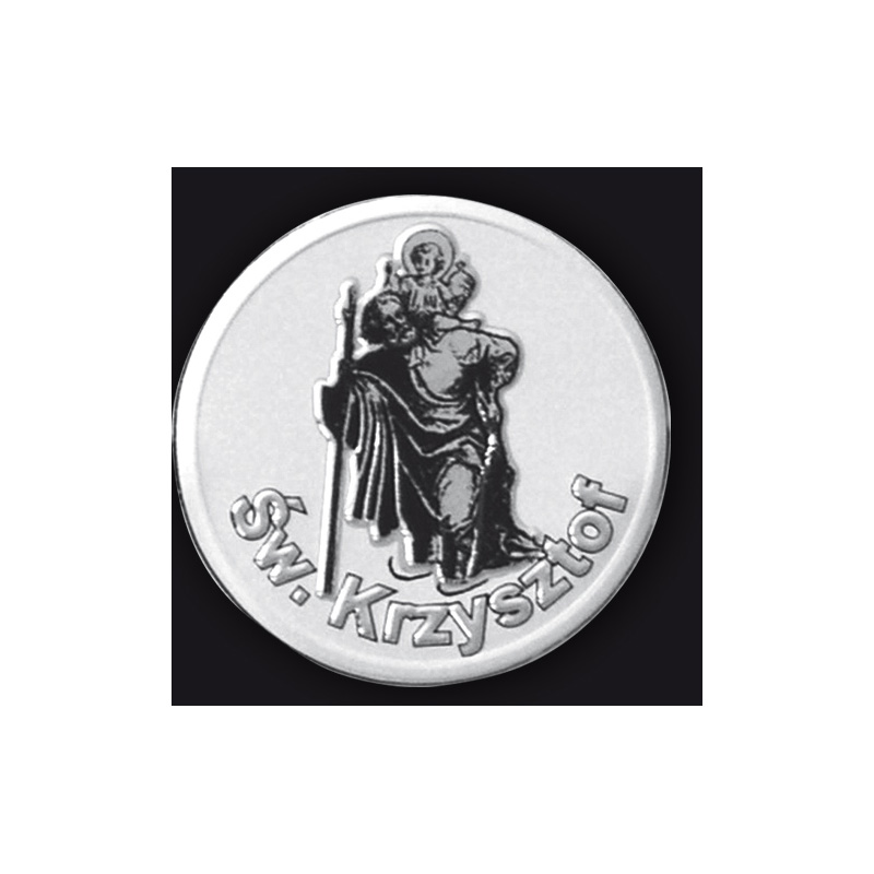 Aluminium Embleem/Logo - St.Christopher / Šw. Krzysztof (PL) - Ø4,7cm