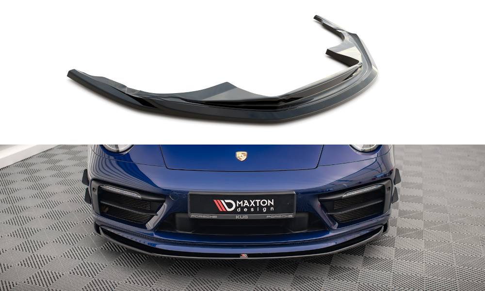 Voorspoiler V.1 Porsche 911 Carrera 992 Aero Pack Maxton Glans Zwart