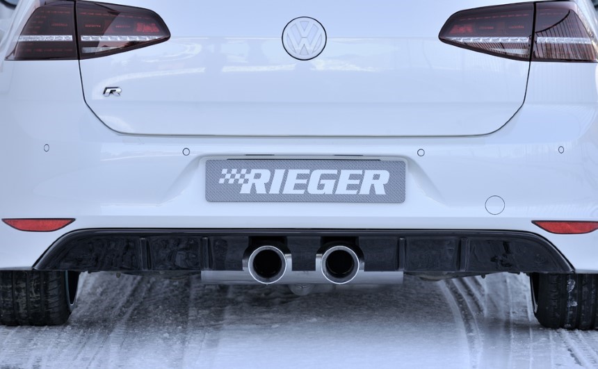 Uitlaatsysteem VW Golf 7 R Rieger dubbele uitlaat midden