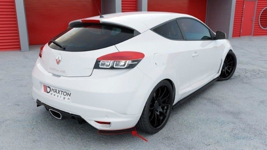 Achterzijde skirts Renault Megane 3 RS Maxton Design glans zwart