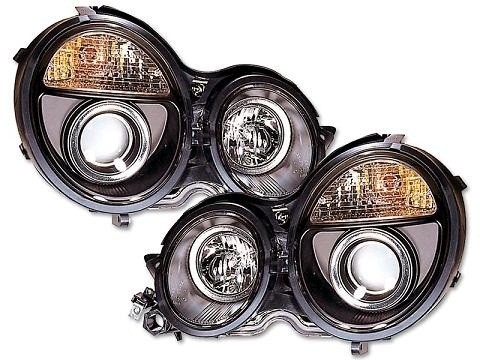 Faros Mercedes E-Class W210 95-98 Angel Eyes negro
