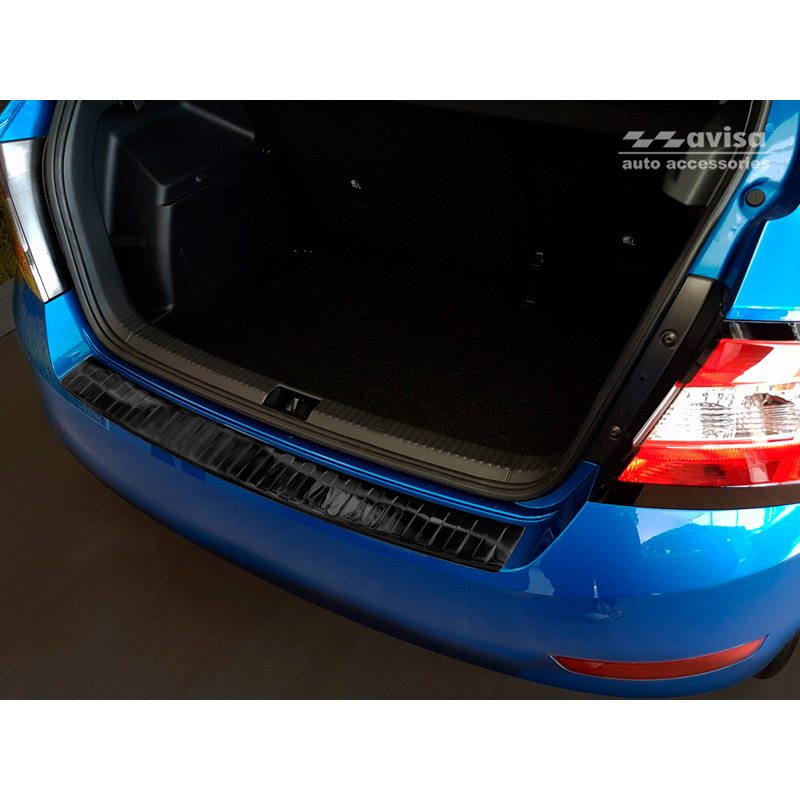 Zwart RVS Achterbumperprotector  Skoda Fabia III HB 5-deurs Facelift 2018-2021 'Ribs'