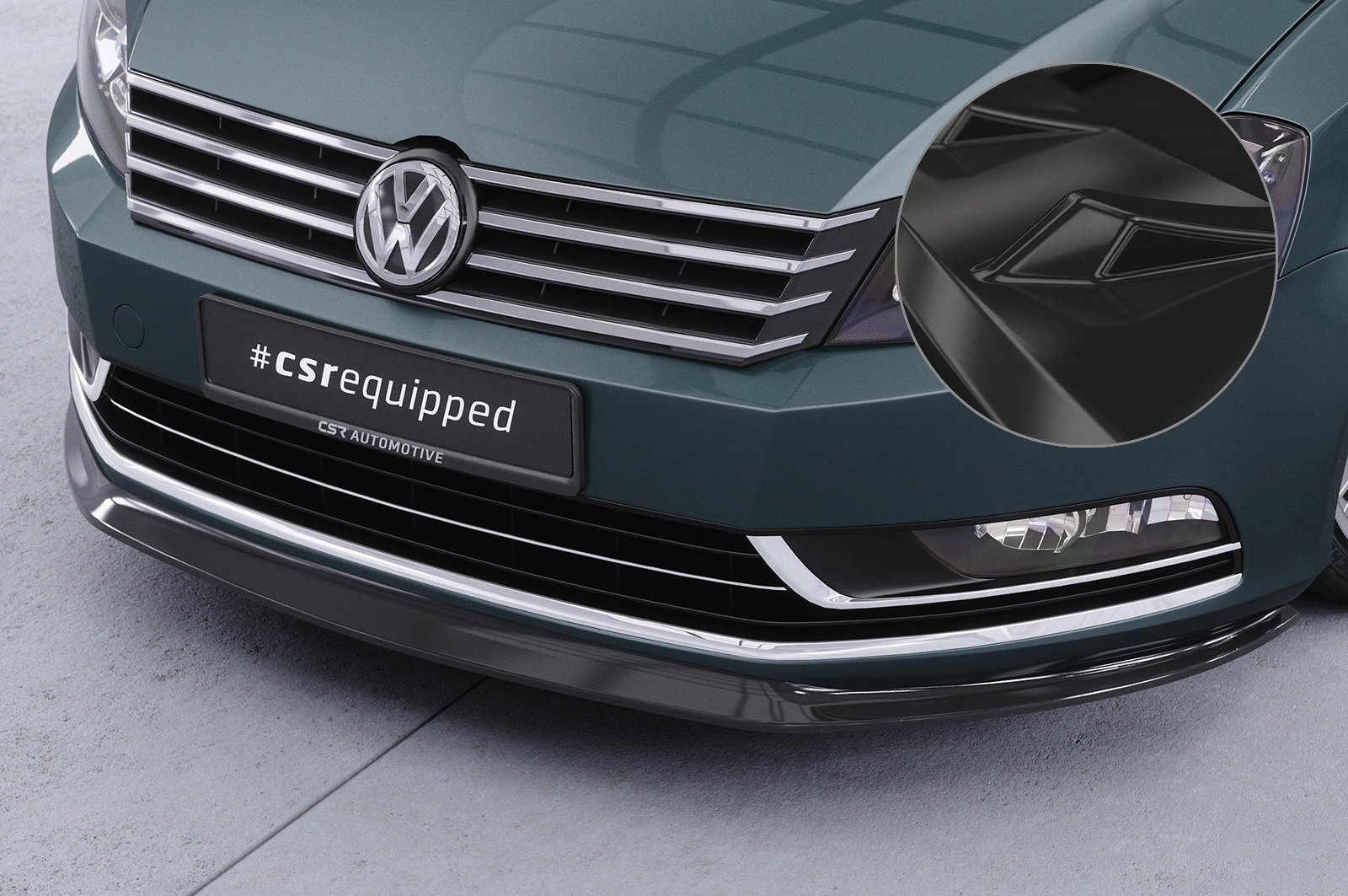 Voorspoiler VW Passat B7 Glans Zwart – 2010–2015