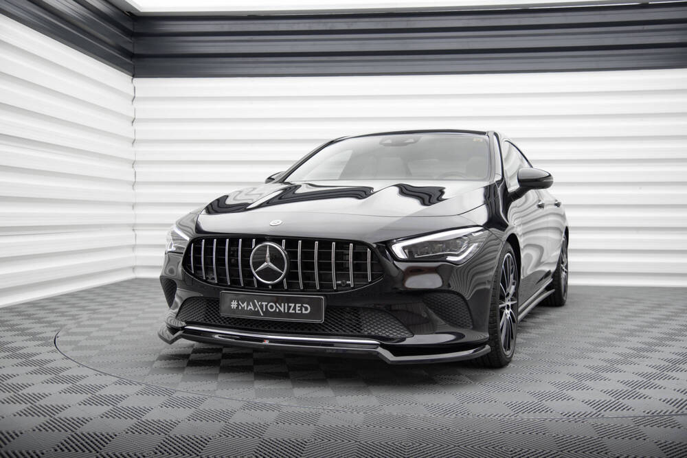 Voorspoiler V.1 Mercedes Benz CLA C118 Maxton Glans Zwart