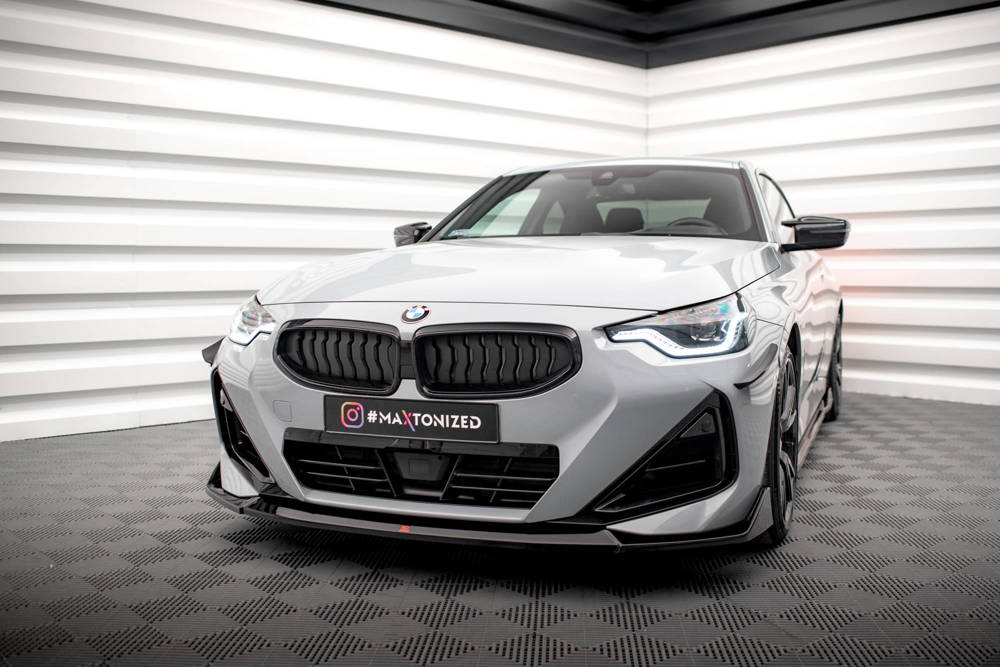 Voorspoiler V.3 BMW 2 Serie G42 Coupe M Pakket & M240i Maxton Glans Zwart