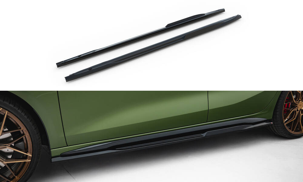 Zijskirts V.2 Audi S3 / A3 S-line 8Y Facelift Maxton Glanzend zwart